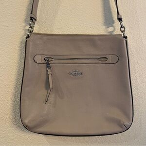 Coach-Mae Pebble Crossbody Leather Bag-F34823-Taupe-Elegant-Classic-Shoulder Bag